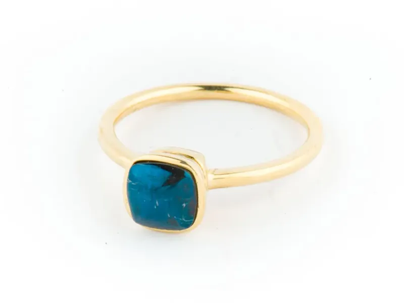 Star Of Alaska Small Ladies Stacking Ring With Surrounding Stones