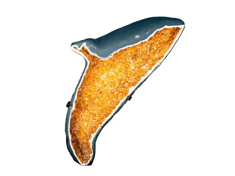 Diving Orca Citrine Sculpture