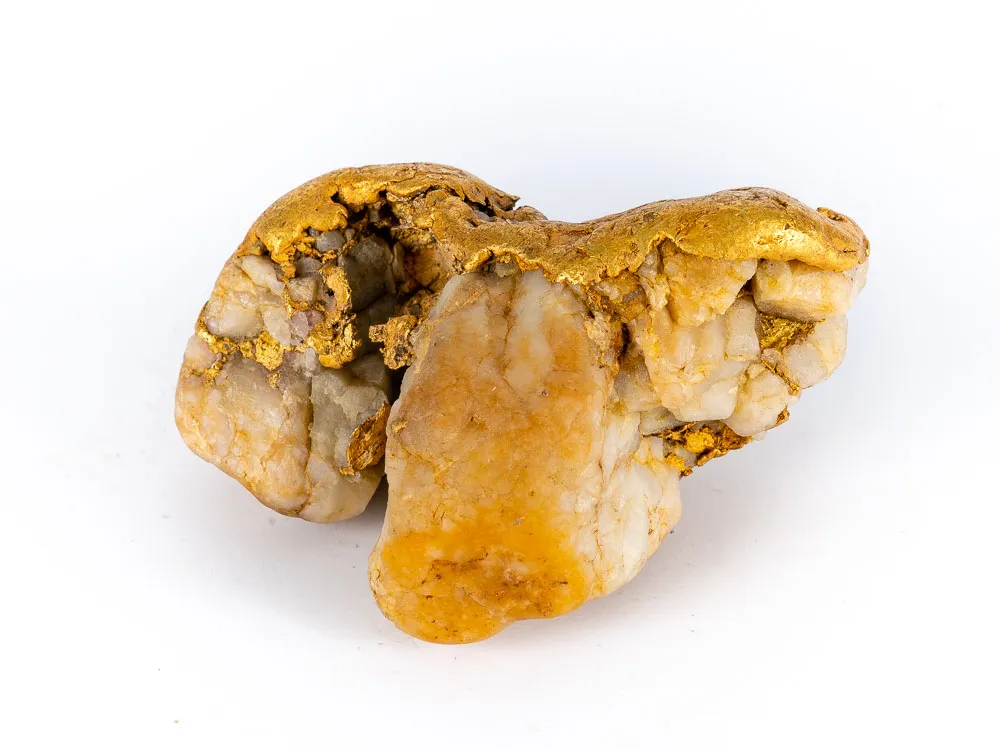 Atlin Potato Gold Nugget With Quartz Specimen | Voyij.com