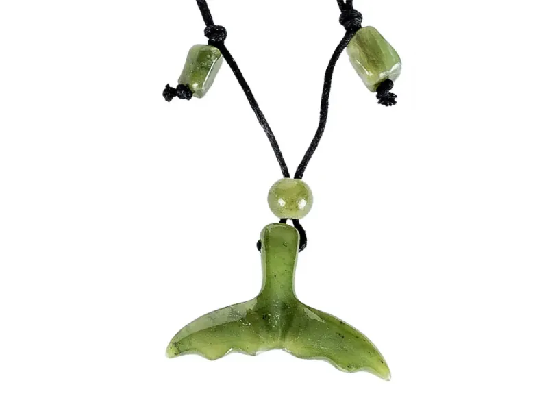 Jade Whale Tail Necklace With Jade Clasps