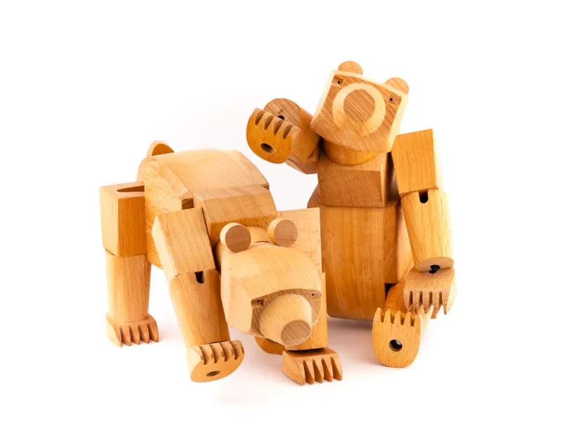 David Weeks Studio Ursa The Wooden Bear Toy