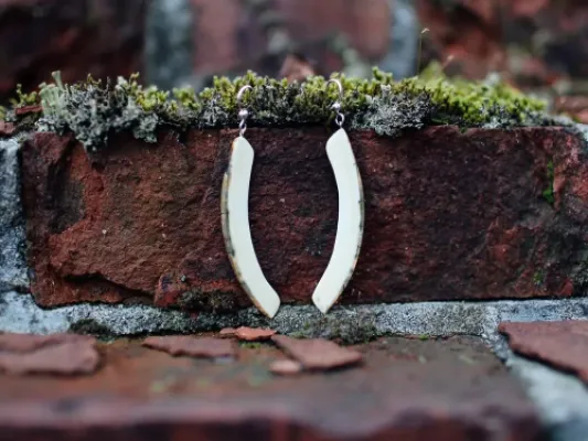 Ivory Jacks Fossilized Woolly Mammoth Ivory Natural Tusk Earrings