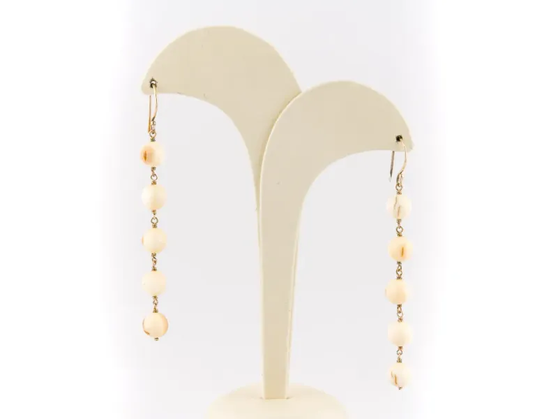 Ivory Jacks Fossilized Woolly Mammoth Ivory Long Dangle Earrings