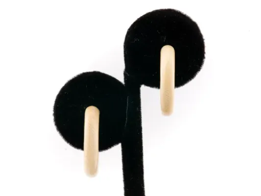Ivory Jacks Fossilized Woolly Mammoth Ivory Small Hoop Earrings