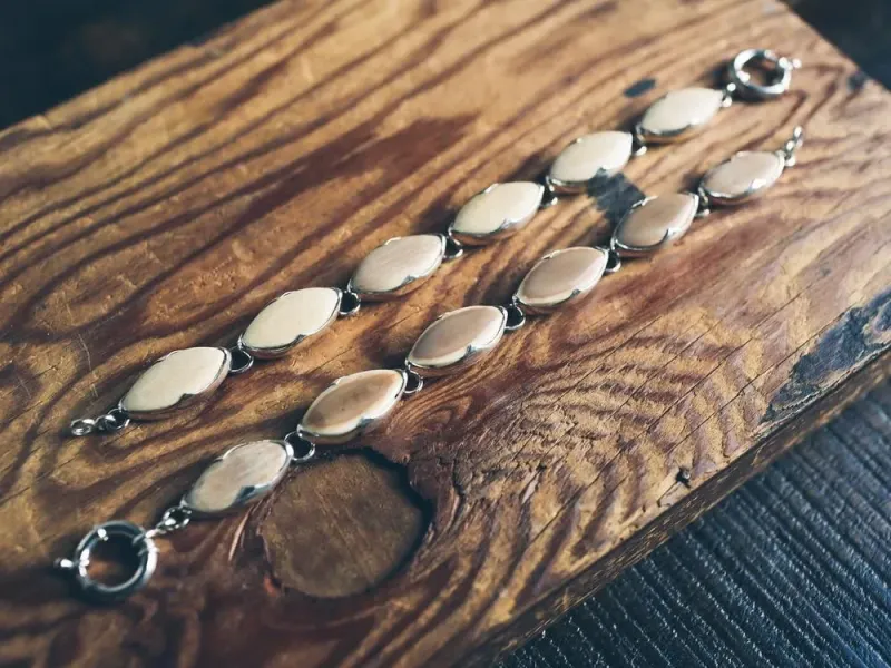 Ivory Jacks Fossilized Woolly Mammoth Ivory Marquise Bracelet