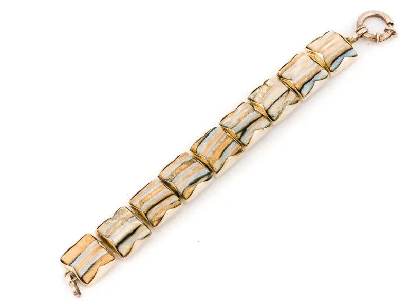 Ivory Jacks Fossilized Woolly Mammoth Tooth Rectangular Essentials Link Bracelet