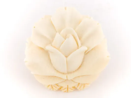 Ivory Jacks Fossilized Woolly Mammoth Ivory Alaska Flower Brooch & Pin