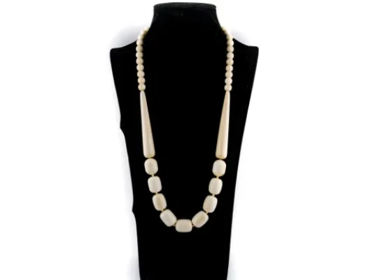 Ivory Jacks Fossilized Woolly Mammoth Ivory Tribe Beaded Necklace