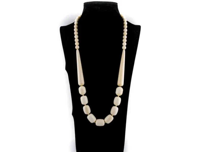 Ivory Jacks Fossilized Woolly Mammoth Ivory Tribe Beaded Necklace
