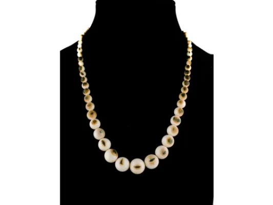 Ivory Jacks Fossilized Woolly Mammoth Graduated Beaded Necklace