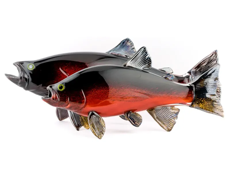 Hand Blown Glass Coho Silver Salmon