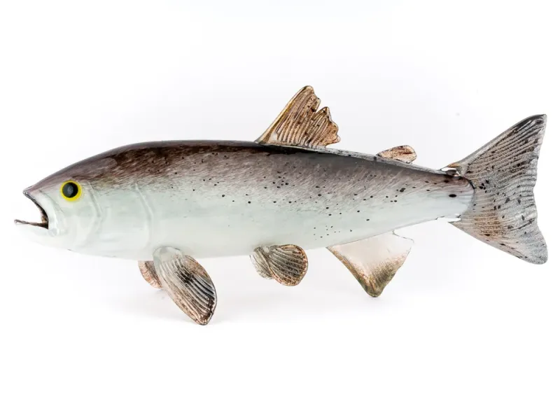 Hand Blown Glass Silver Salmon
