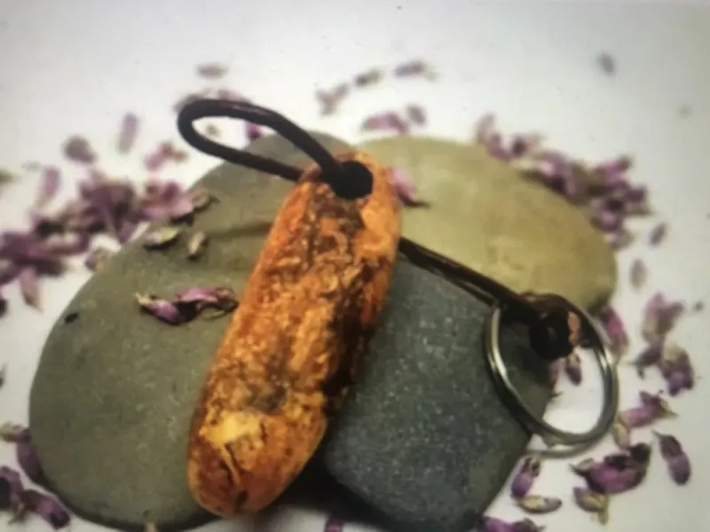 Fossilized Woolly Mammoth Ivory Keychain