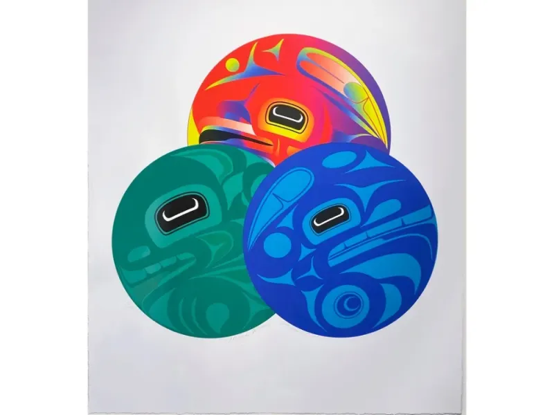 Marvin Oliver Three Moons Serigraph