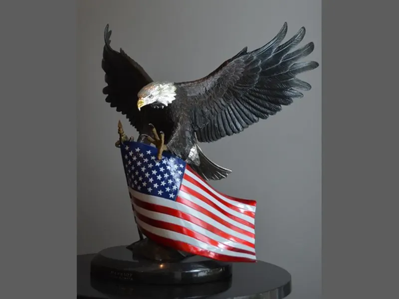 Mike Curtis Patriot Bronze Eagle Sculpture