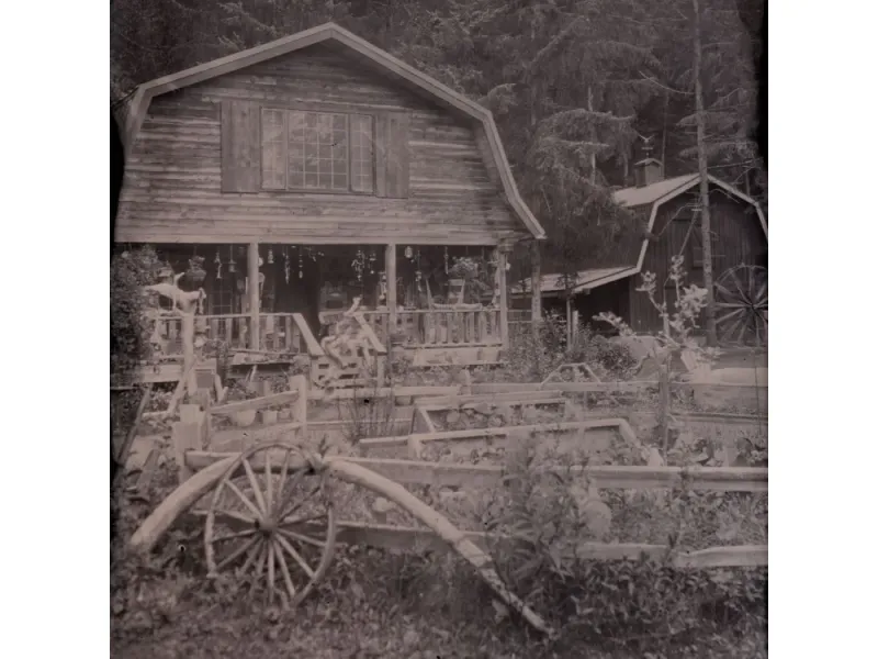 Alderworks Main Cabin in Dyea Alaska Tintype Print