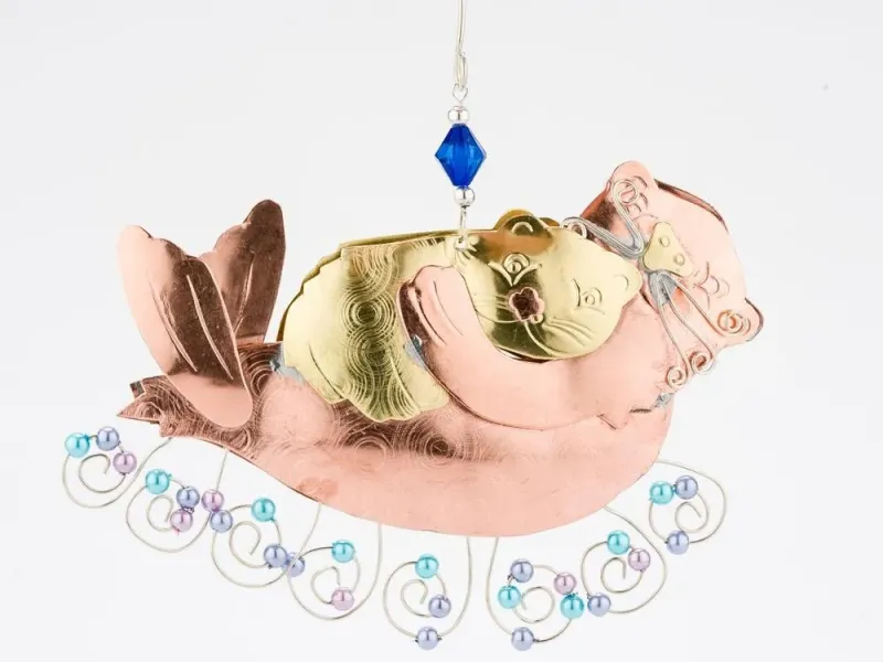Momma Baby Otter Metal Ornament