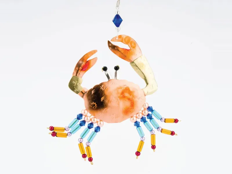 Colorful Crab Metal Ornament