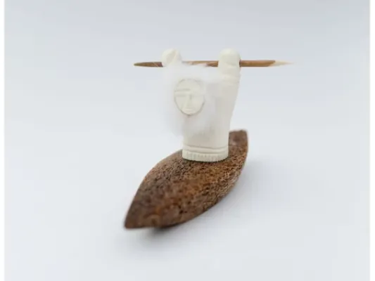 Kayak Eskimo Hunter Sculpture