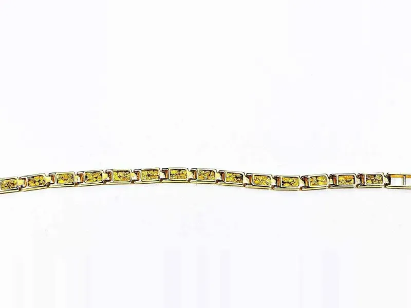 Orocal Gold Nugget Small Square Link Bracelet - B6MM14L