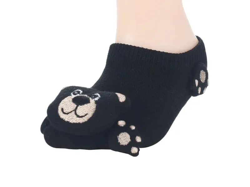 Wild Habitat Baby Non-Slip Black Bear Pattern Socks