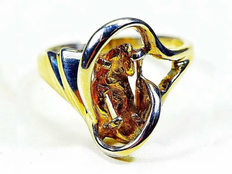 Orocal Natural Shaped Gold Nugget Ladies Ring - RL784NSS