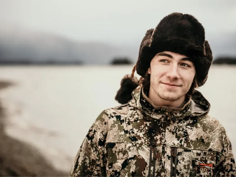 Sea Otter Fur Trapper Hat with Seal Skin
