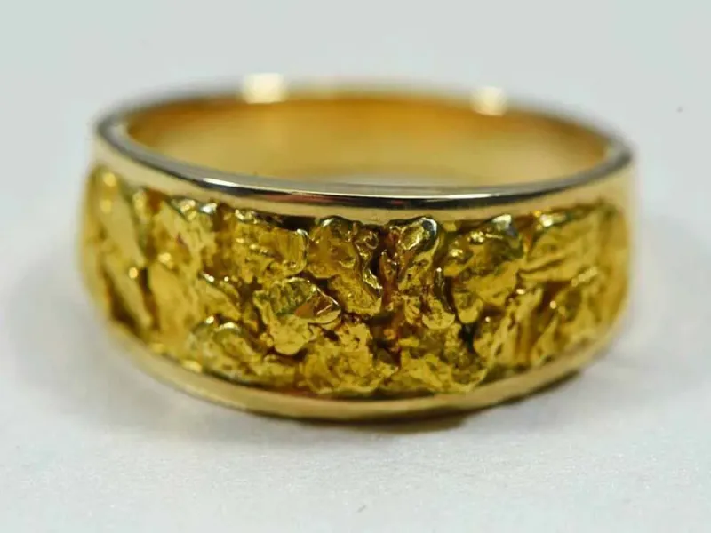 Orocal Genuine Hand Crafted Men's Gold Nugget Ring - RM8.5MMT