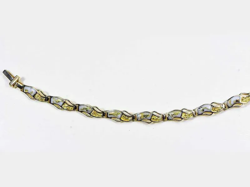 Orocal Gold Quartz and Gold Nugget Wave Bracelet - BWB240LQ