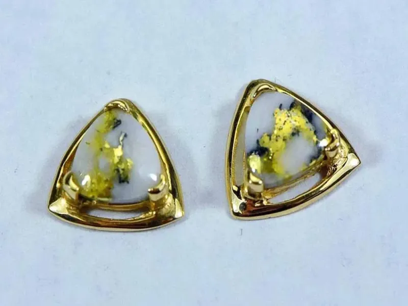 Orocal Gold Quartz Tri Post Earrings - EN441Q