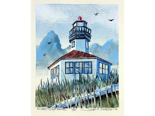 "Eldrid Rock Lighthouse" Limited Edition Woodblock Print