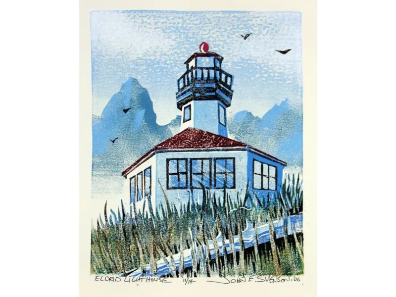 "Eldrid Rock Lighthouse" Limited Edition Woodblock Print