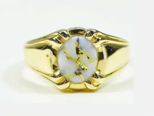 Orocal Genuine Hand Crafted Gold Quartz Ring - RM791Q