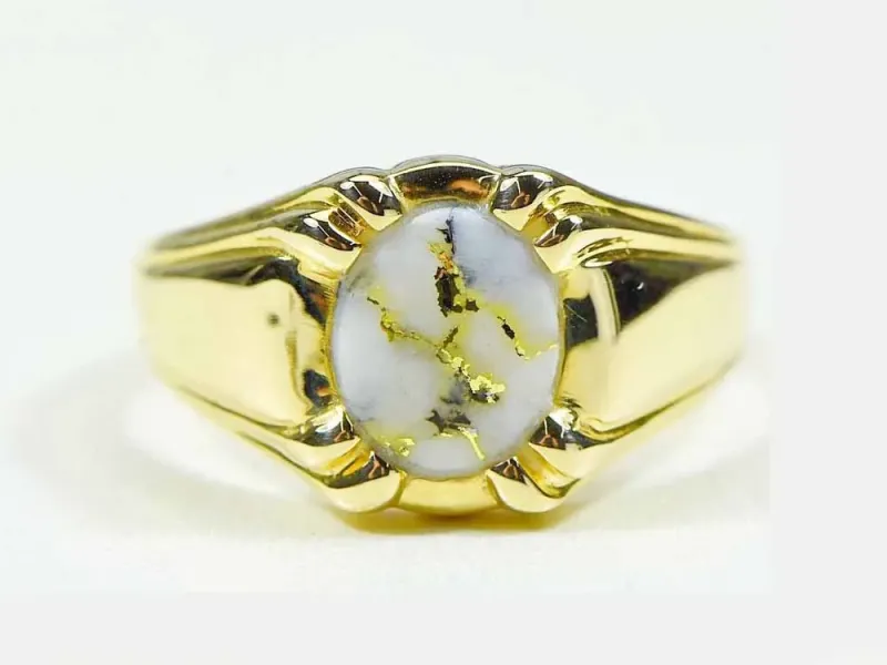 Orocal Genuine Hand Crafted Gold Quartz Ring - RM791Q