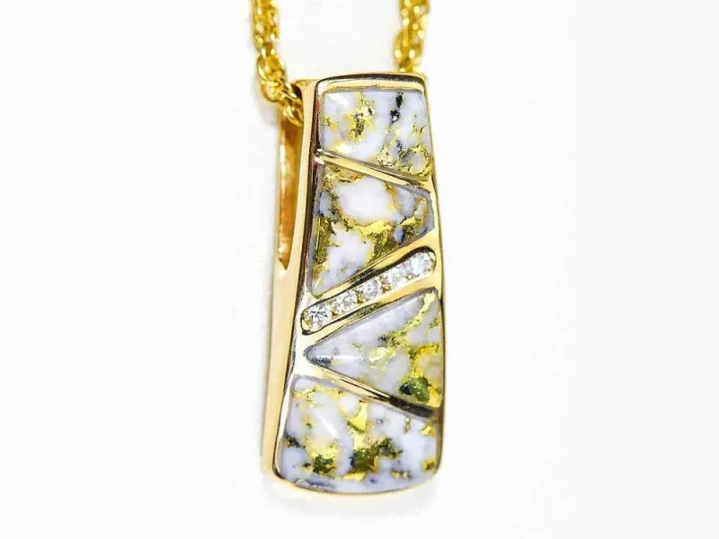 Orocal Gold Quartz Column Pendant - PN798DQX