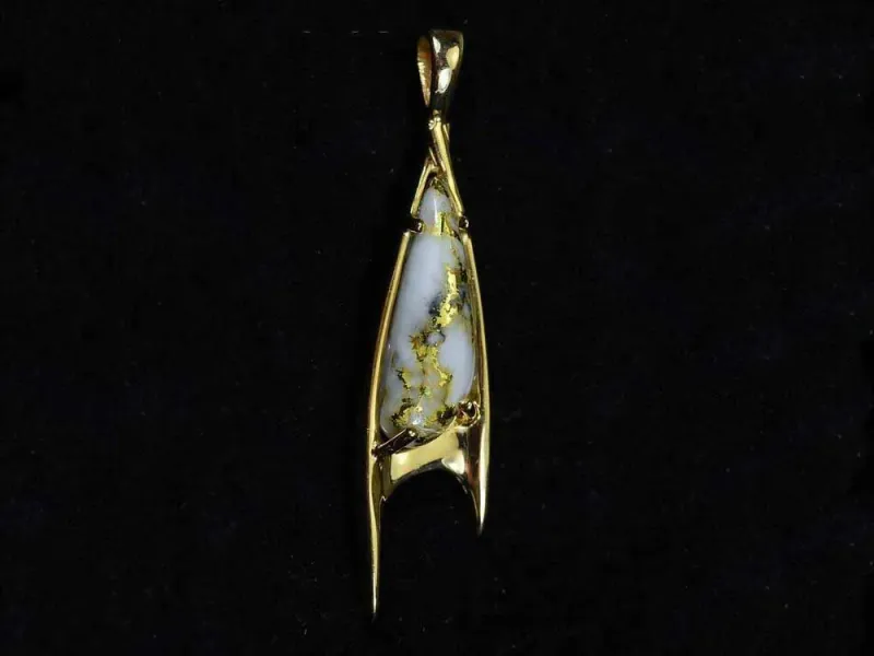 Orocal Gold Quartz Arrowhead Pendant - PN3700QX