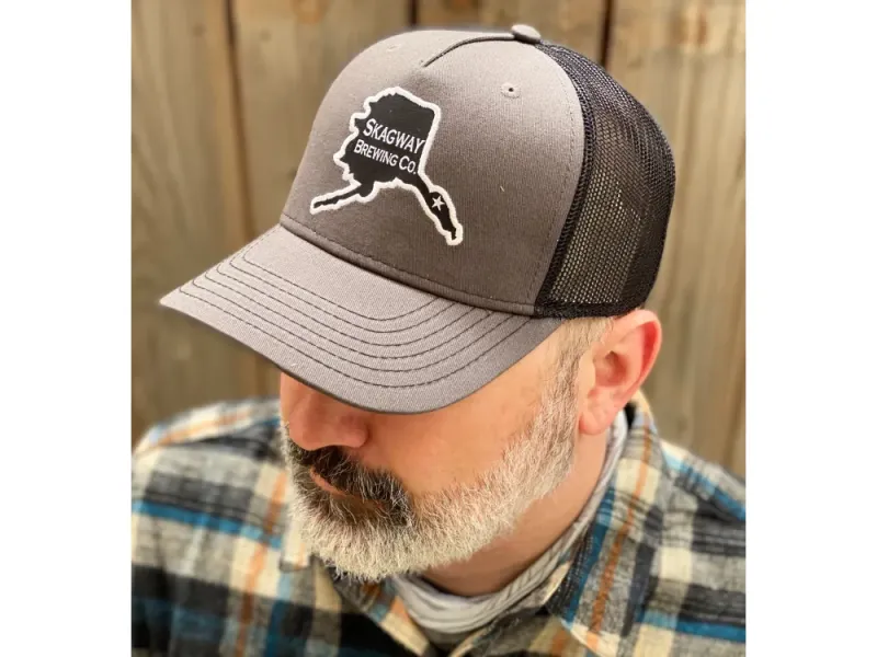 AK Trucker Hat (Charcoal + Black Mesh)