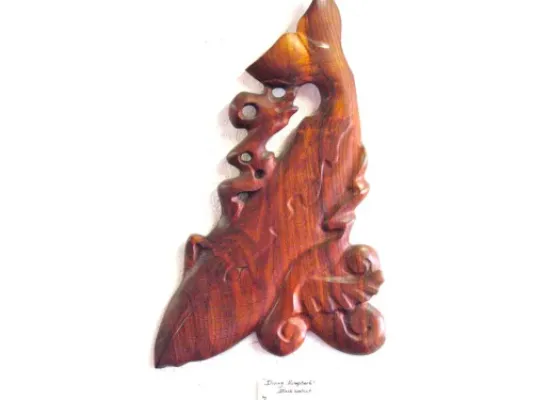 Diving Whale Wall Carving