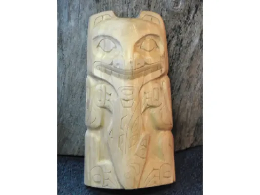 Totem Bear and Salmon Carving