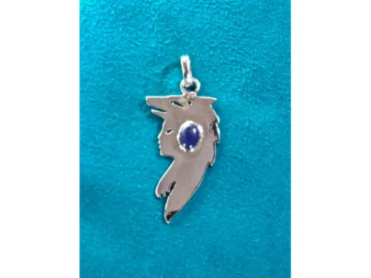 Wolf Shaman Silver Pendant