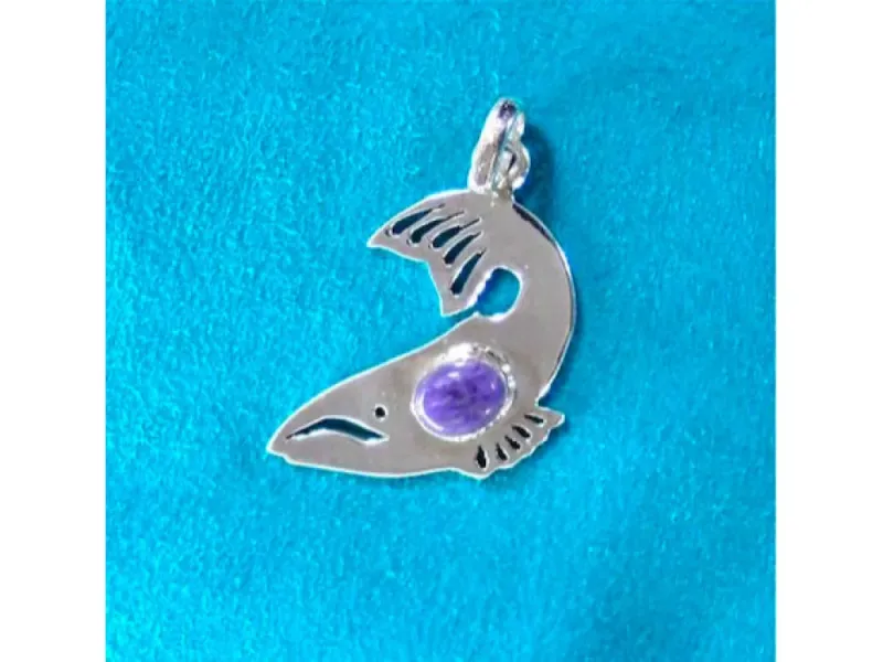 Diving Humpback Silver Pendant