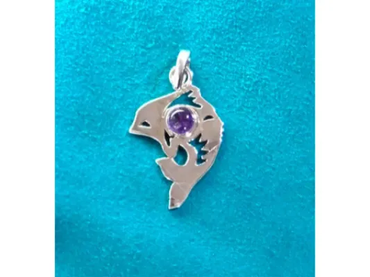 Dolphin Woman Silver Pendant