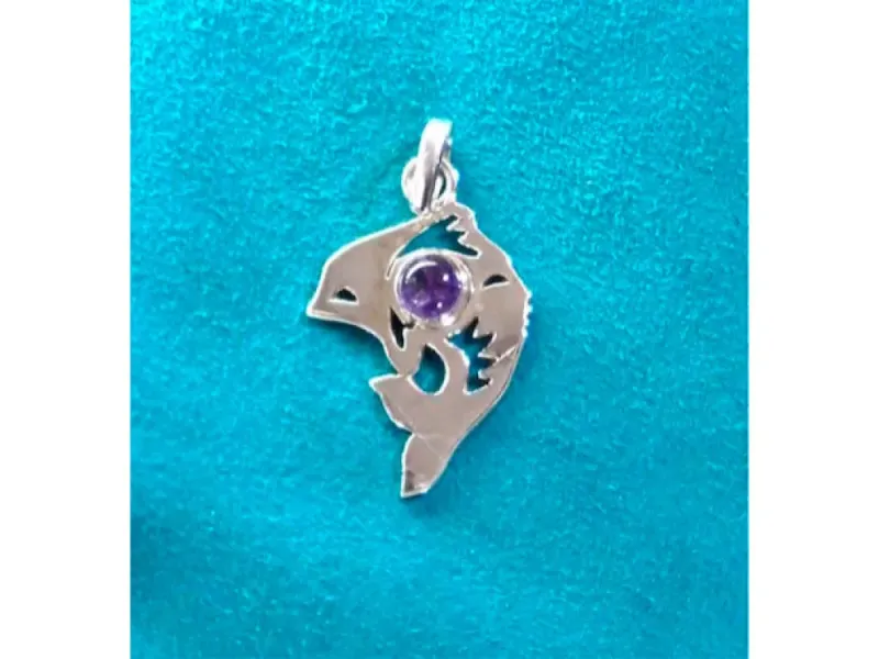 Dolphin Woman Silver Pendant