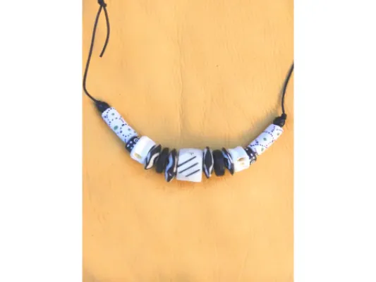 Men's Tribal Necklace with Fish Vertebrae