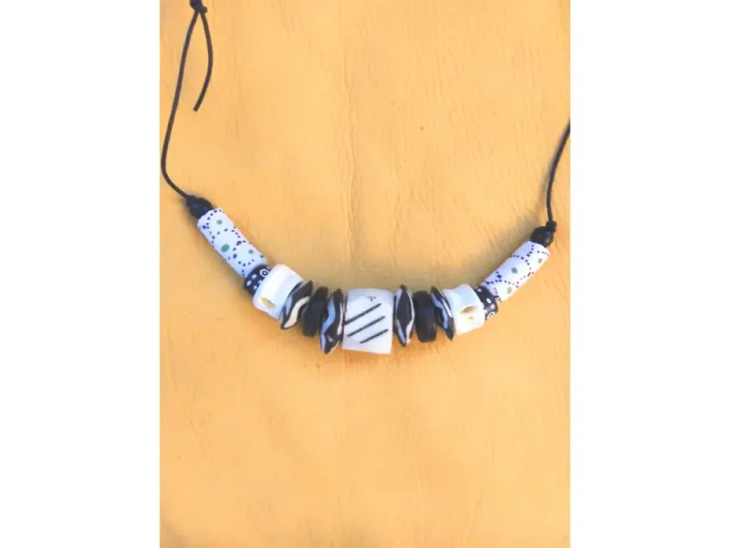 Men's Tribal Necklace with Fish Vertebrae