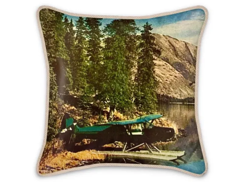 Alaska Kenai Super Cub Float Plane 1961 Silk Pillow