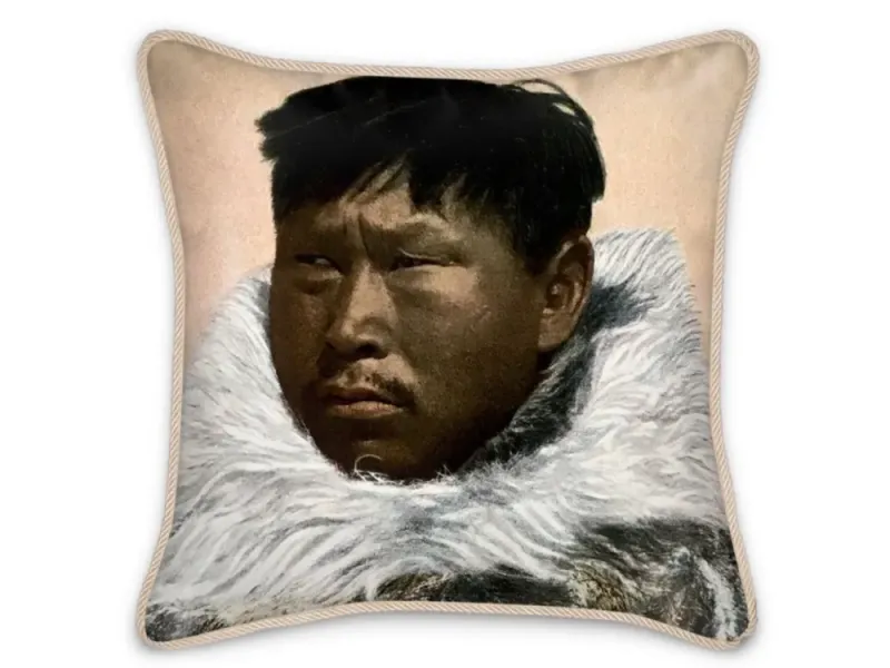 Alaska Nome Native Man Atziruk Silk Pillow