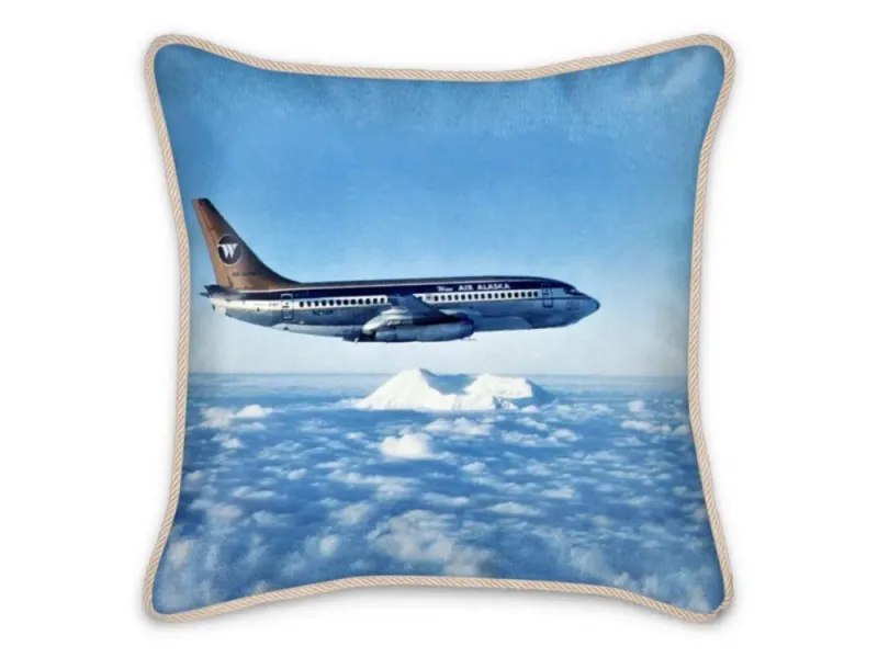 Air Travel Wien Air Alaska Boeing 737 Silk Pillow