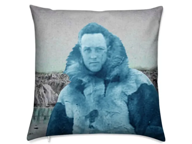 Arctic Explorers Admiral Richard Byrd and Randolf Franke at Alaska’s Muir Glacier Luxury Pillow