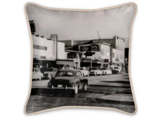 Alaska Anchorage 4th Avenue 1950s Silk Pillow